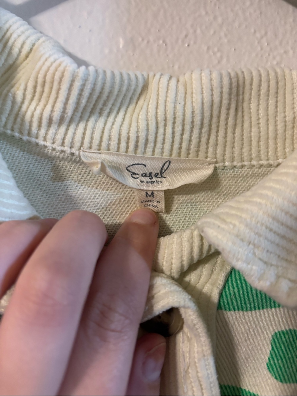 Green Leopard Print Button-Front Jacket - Picture 3 of 4